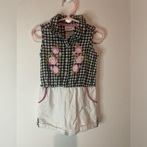 Little Lass checkered romper ‎ 3t